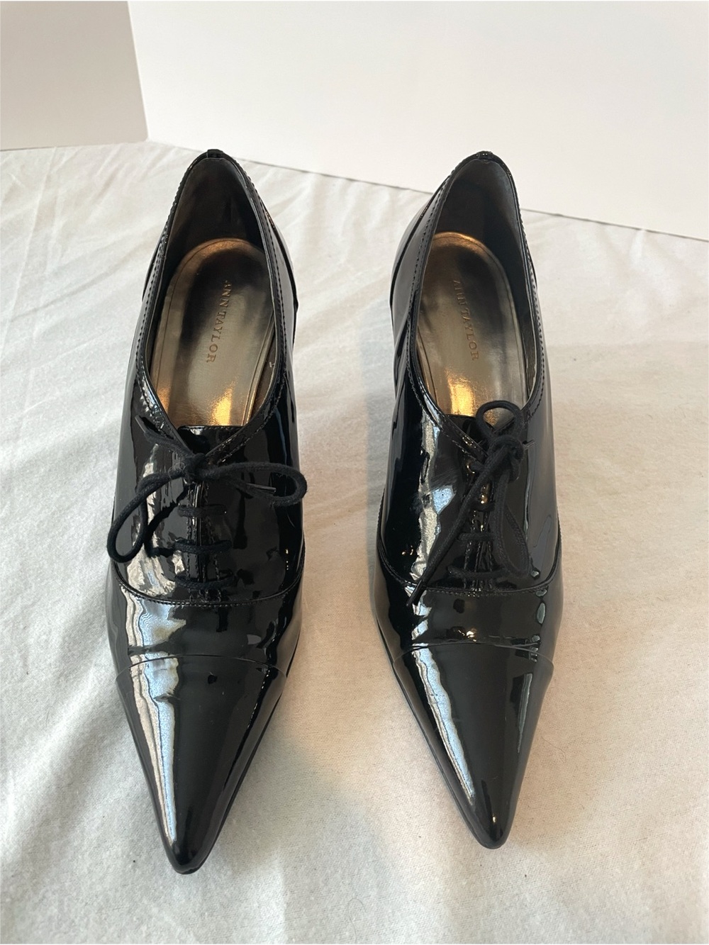Ann Taylor Black Patent Leather Heels Size 8.5